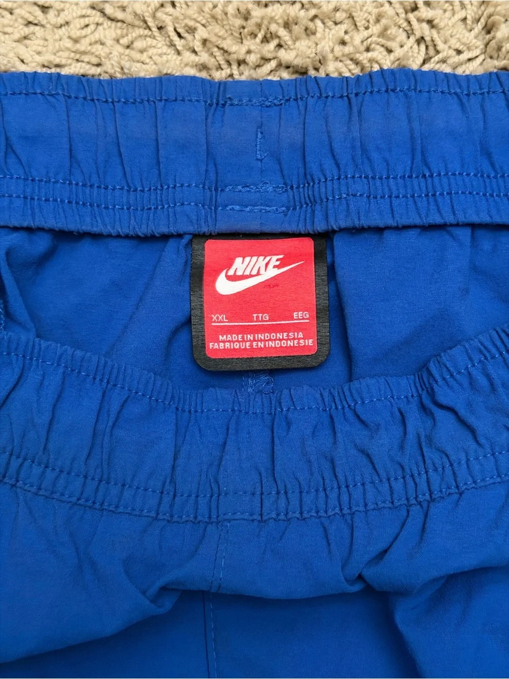 Nike Mens Med Air Tech Woven Oversized Baggy Stacked Pants Royal Blue Size 2XL
